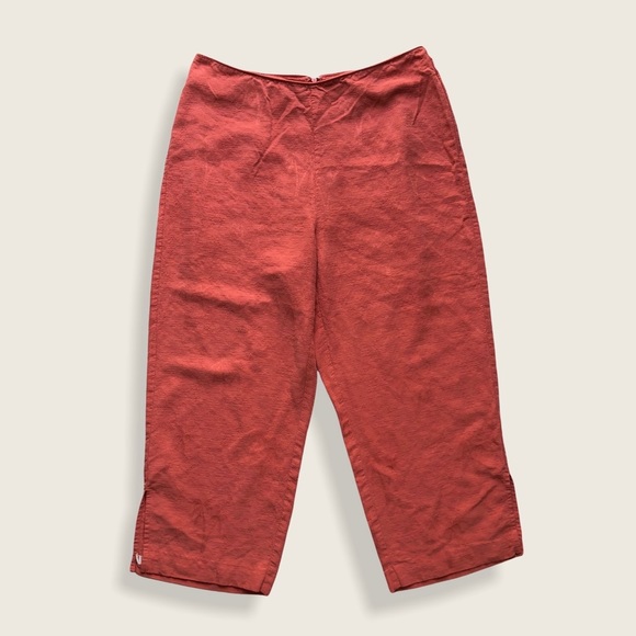 Vintage 60s Style Tiki Classics Coral Silk Capris - Picture 3 of 9